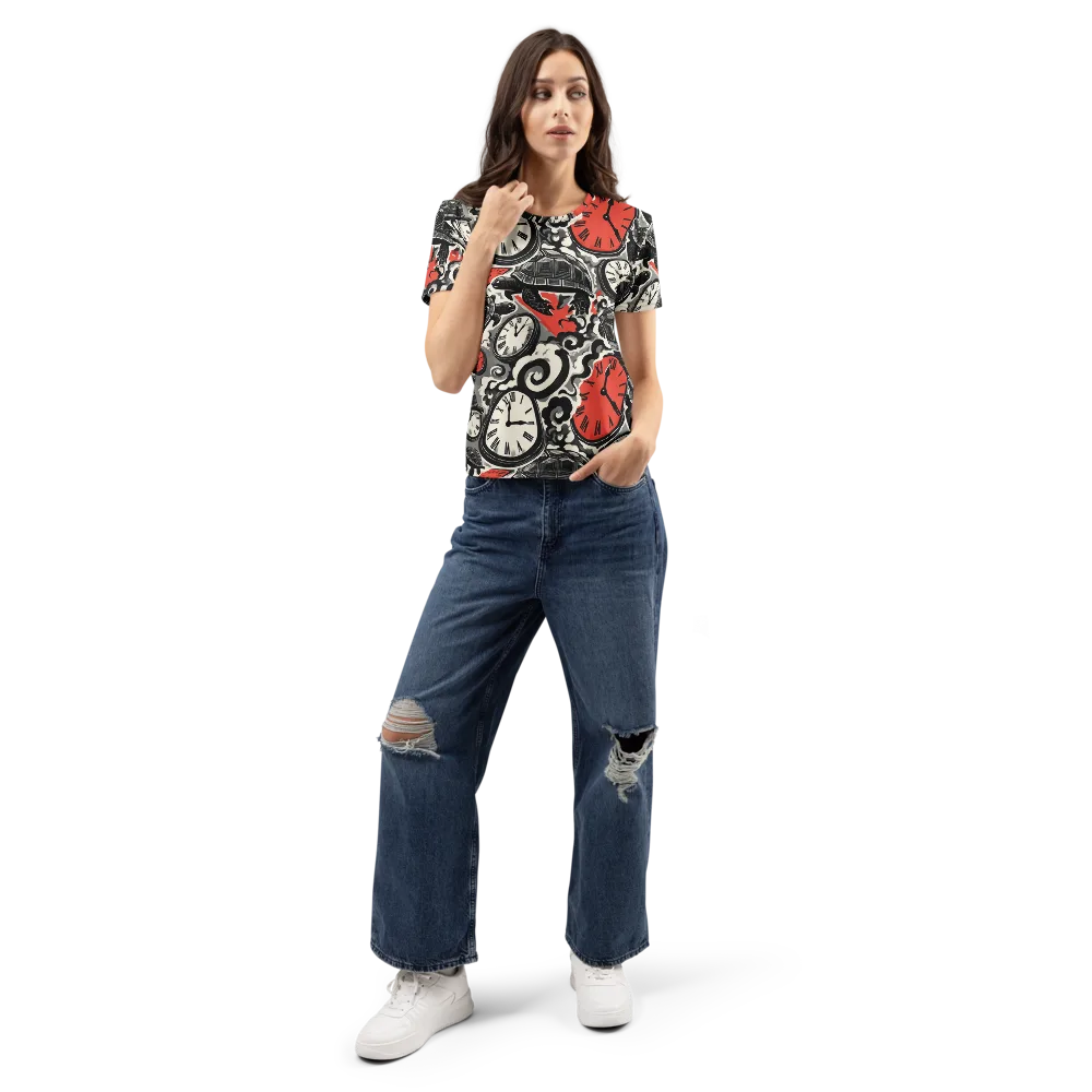Red Hour Almanac on Women's Crew Neck T-Shirt — Front