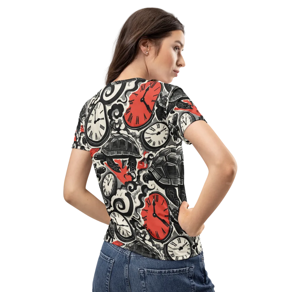 Red Hour Almanac on Women's Crew Neck T-Shirt — Back