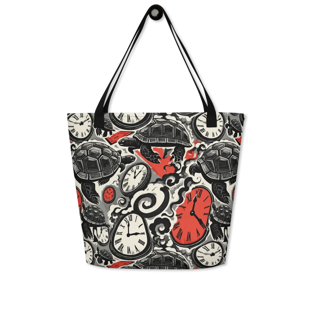 Red Hour Almanac on Large Tote Bag W/ Pocket — Front