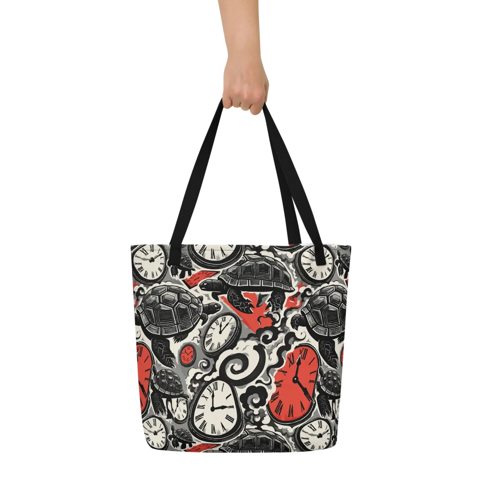 Red Hour Almanac on Large Tote Bag W/ Pocket — Front