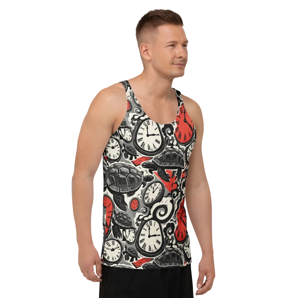 Red Hour Almanac on Men's Tank Top — Right Front