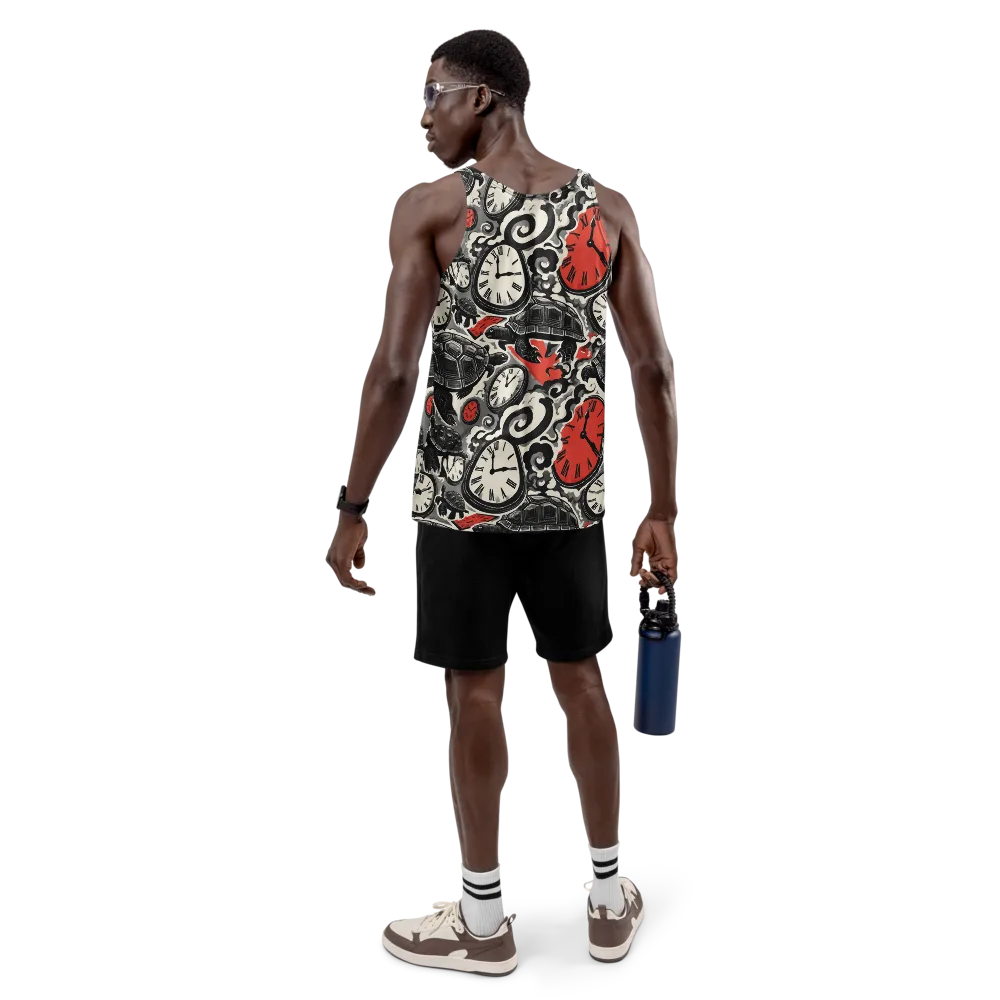 Red Hour Almanac on Men's Tank Top — Back