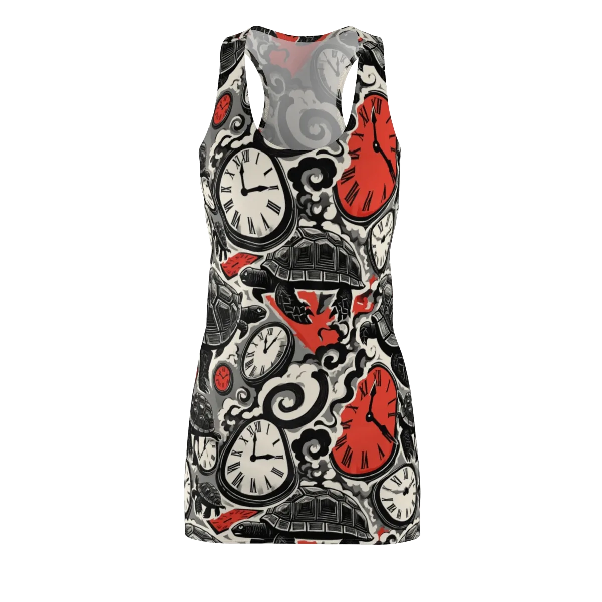 Red Hour Almanac on Racerback Dress — Front