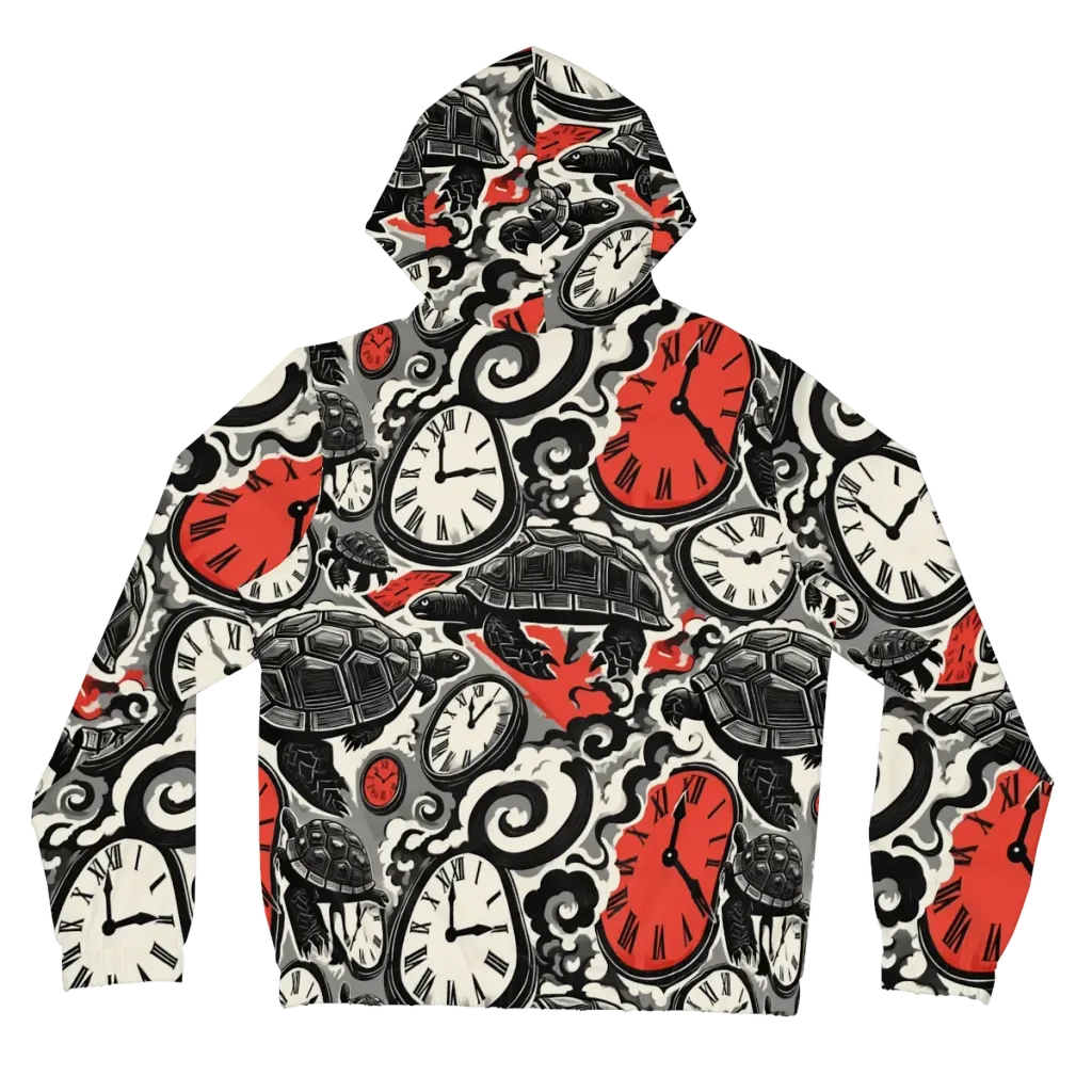 Red Hour Almanac on Women's Full-Zip Hoodie — Back