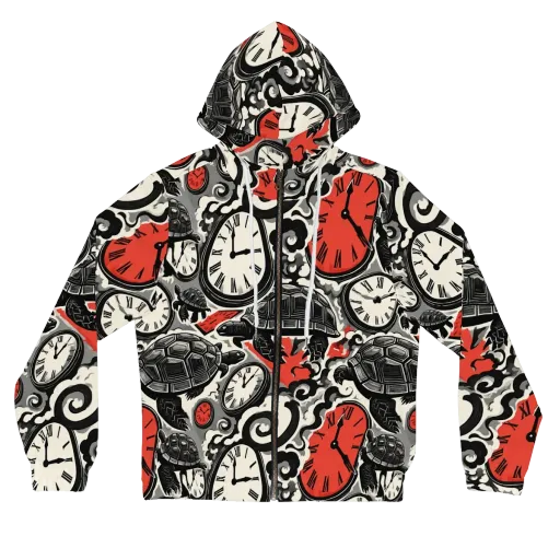 Red Hour Almanac on a Women's Full-Zip Hoodie