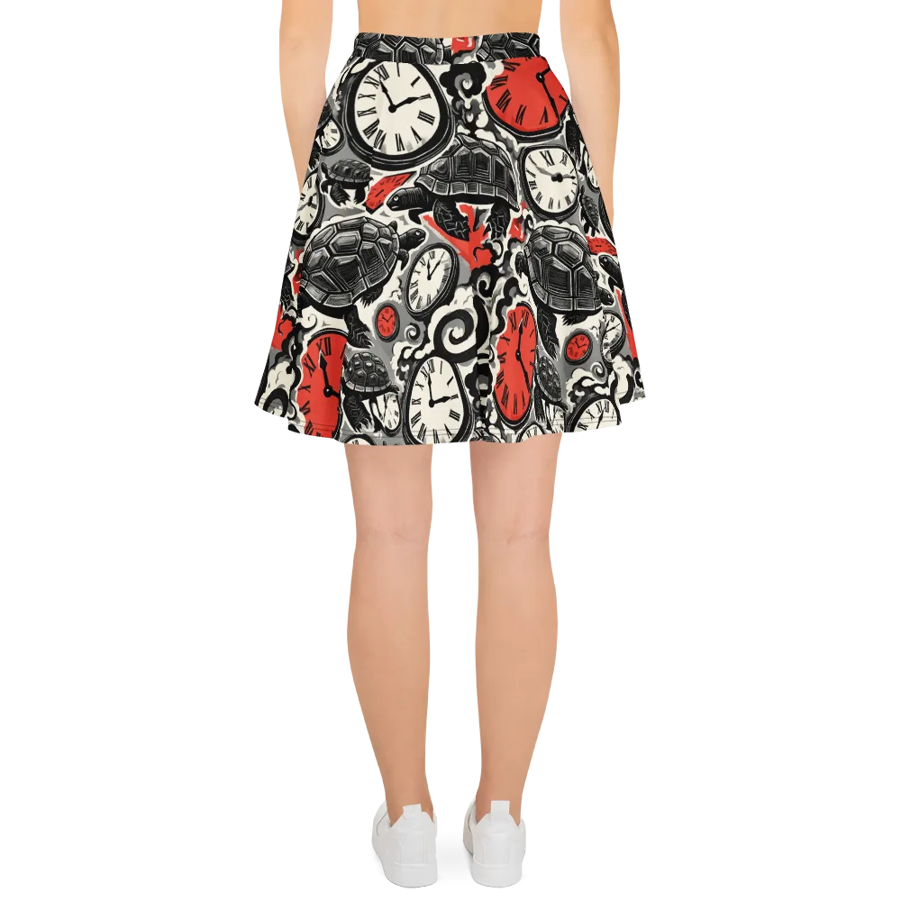 Red Hour Almanac on Skater Skirt — Back