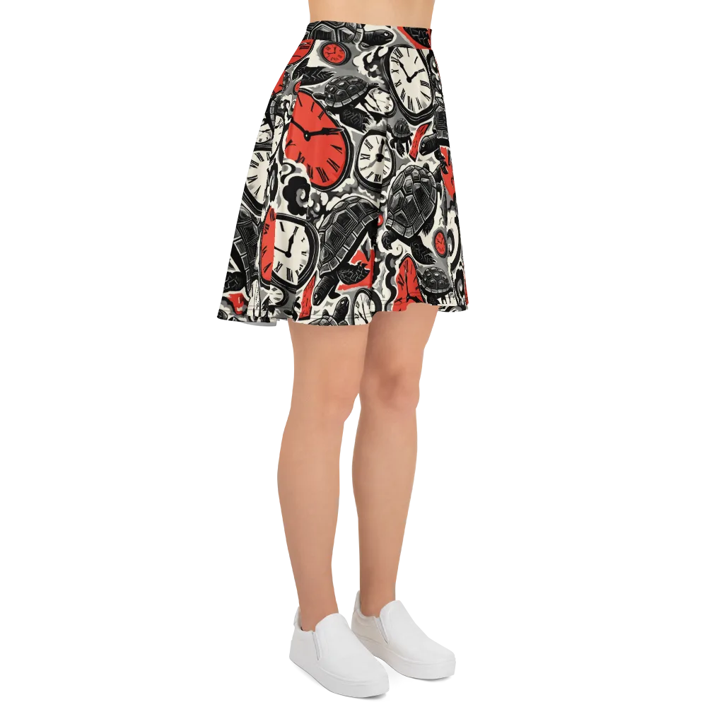 Red Hour Almanac on Skater Skirt — Right