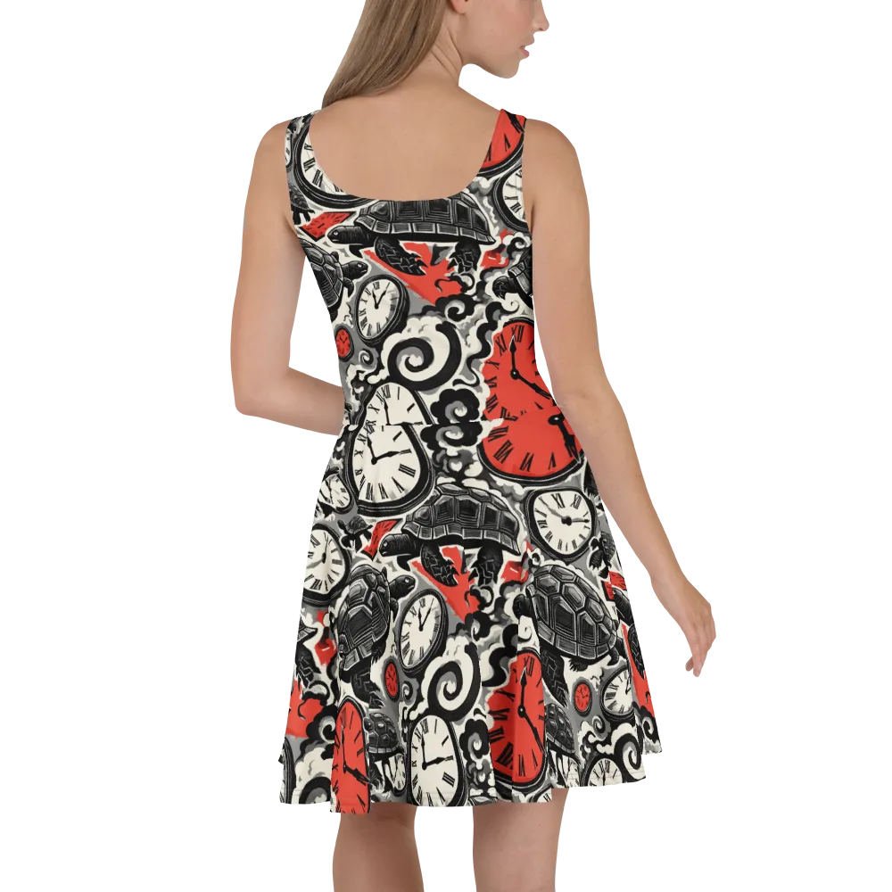 Red Hour Almanac on Skater Dress — Back