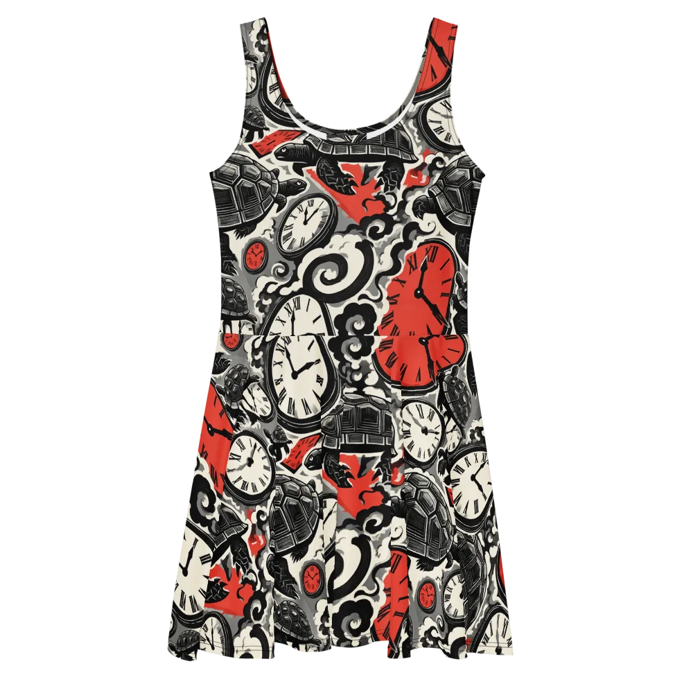 Red Hour Almanac on Skater Dress — Front