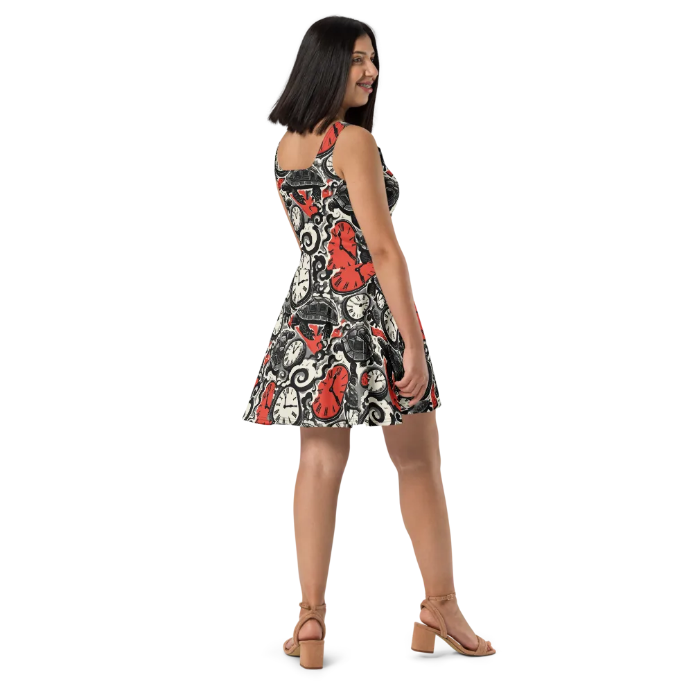 Red Hour Almanac on Skater Dress — Right