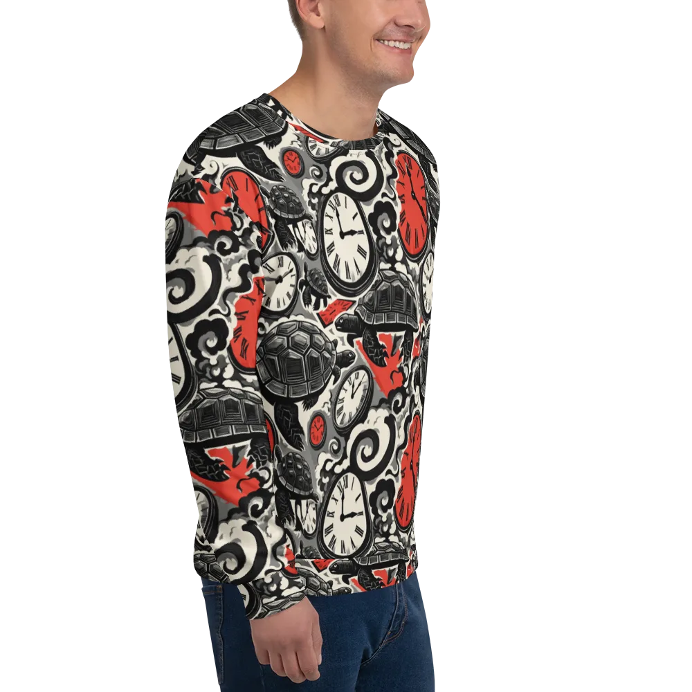 Red Hour Almanac on Sweatshirt — Right Front
