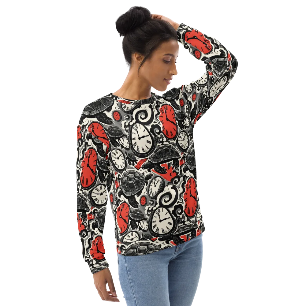Red Hour Almanac on Sweatshirt — Right Front