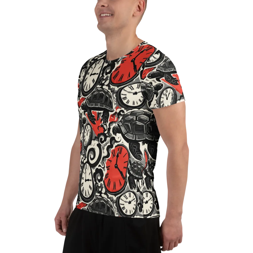 Red Hour Almanac on Men's Athletic T-Shirt — Left