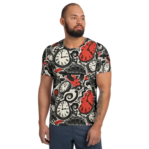 Red Hour Almanac on a Men's Athletic T-Shirt