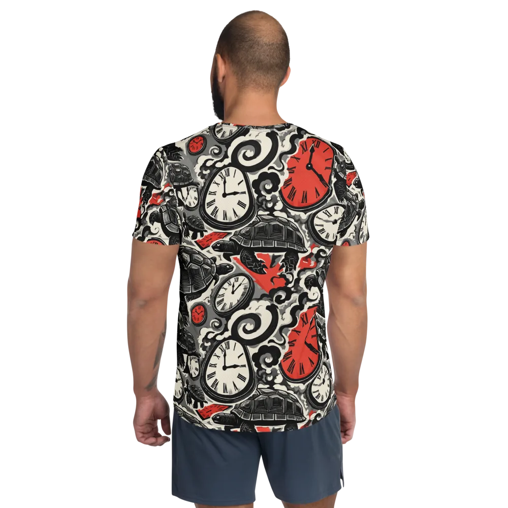 Red Hour Almanac on Men's Athletic T-Shirt — Back