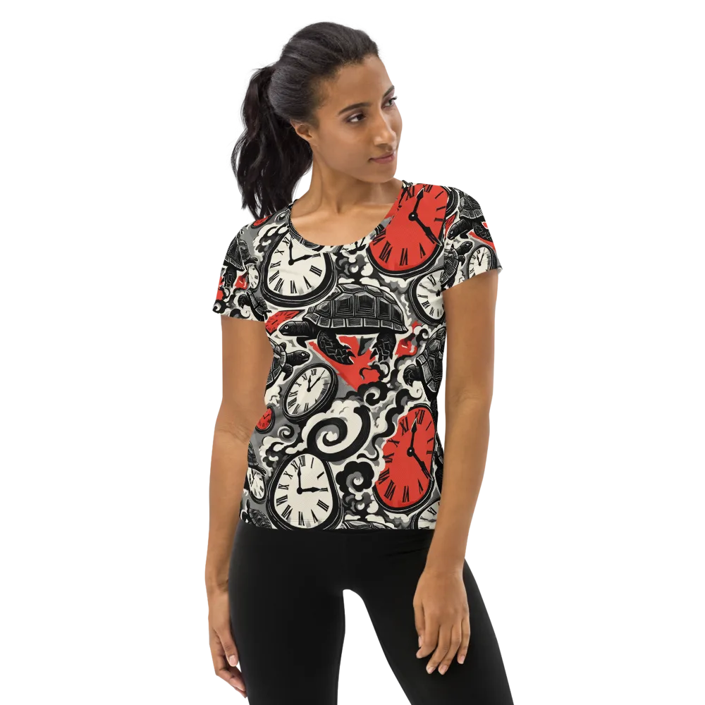Red Hour Almanac on Women's Athletic T-Shirt — Front