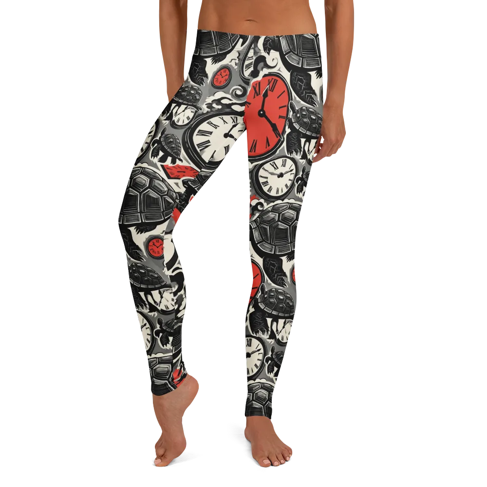 Red Hour Almanac on Leggings — Front