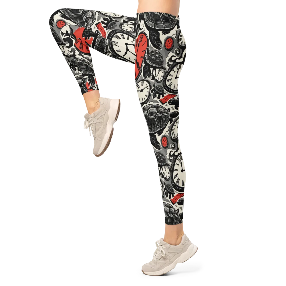 Red Hour Almanac on Leggings — Left