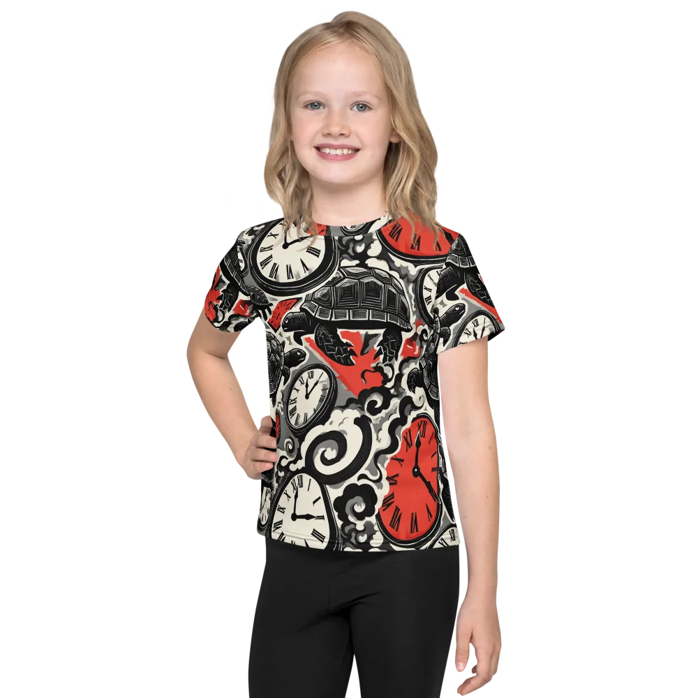 Red Hour Almanac on Kids Crew Neck T-Shirt — Front