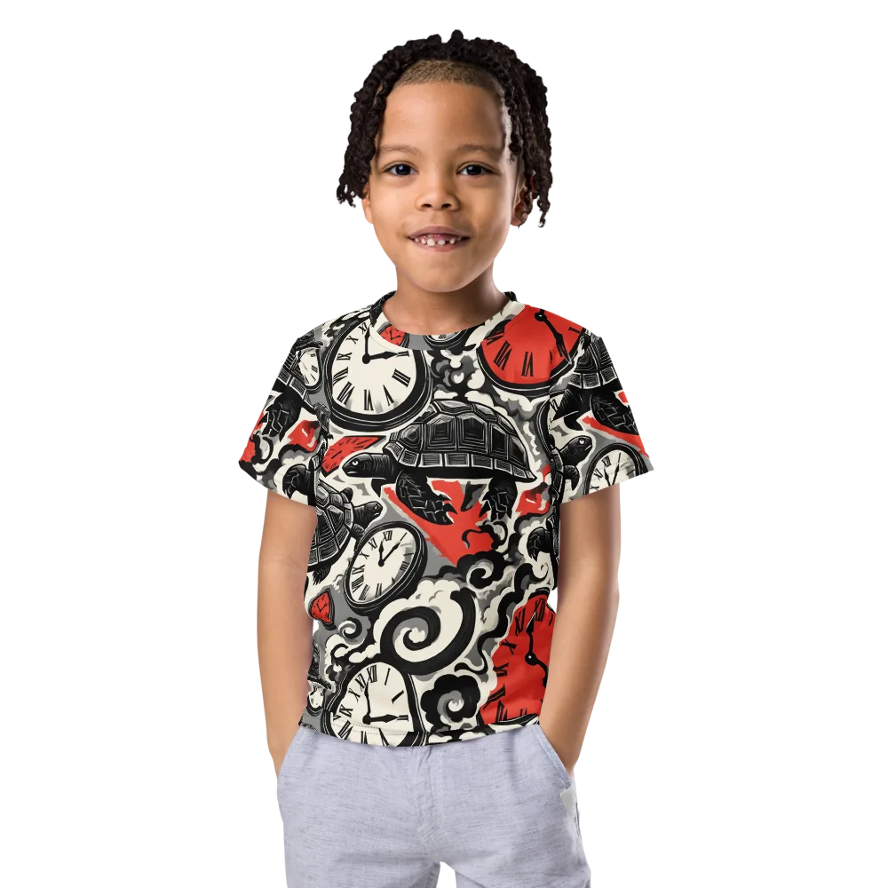 Red Hour Almanac on Kids Crew Neck T-Shirt — Front