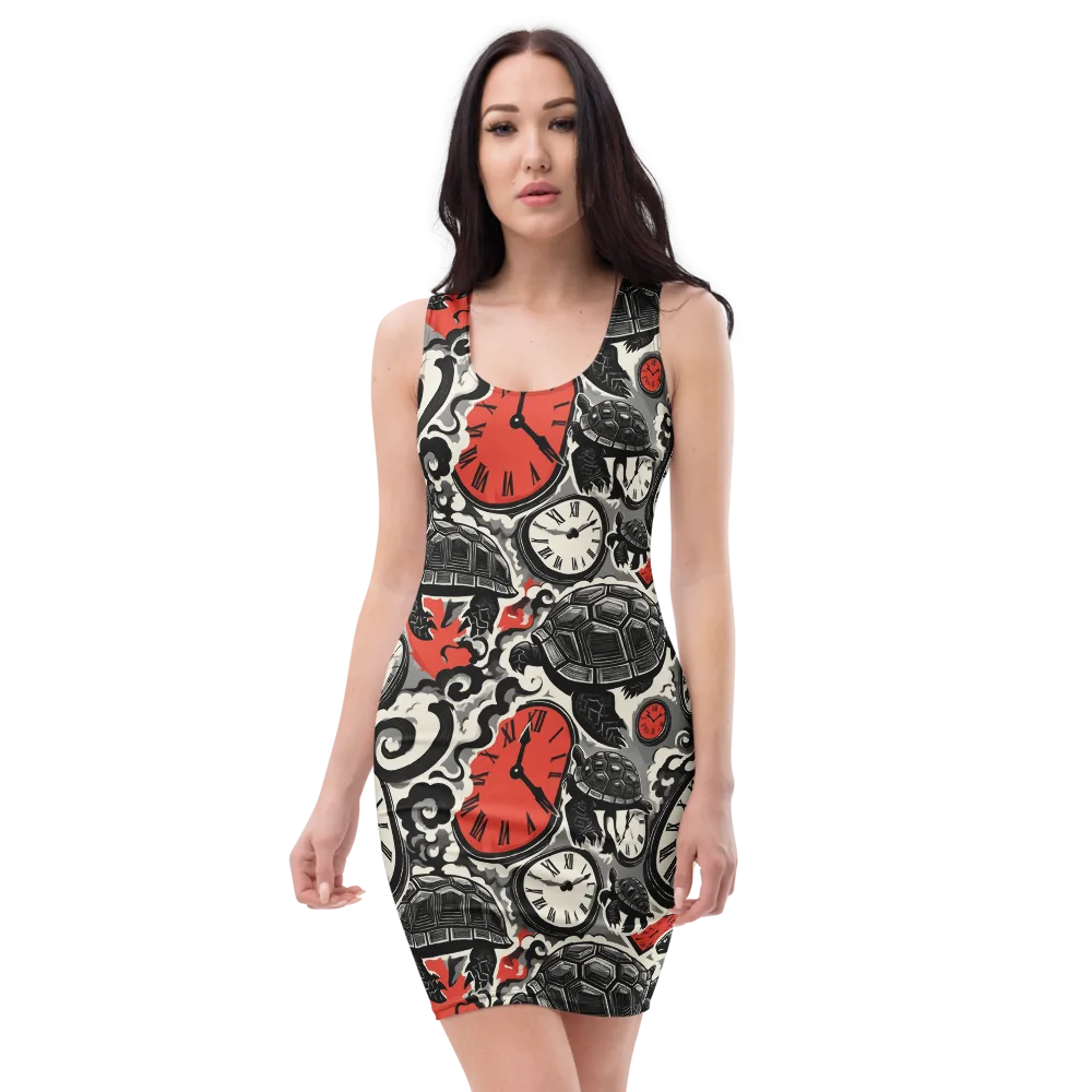 Red Hour Almanac on Bodycon Dress — Front