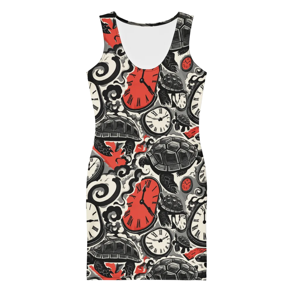 Red Hour Almanac on Bodycon Dress — Front