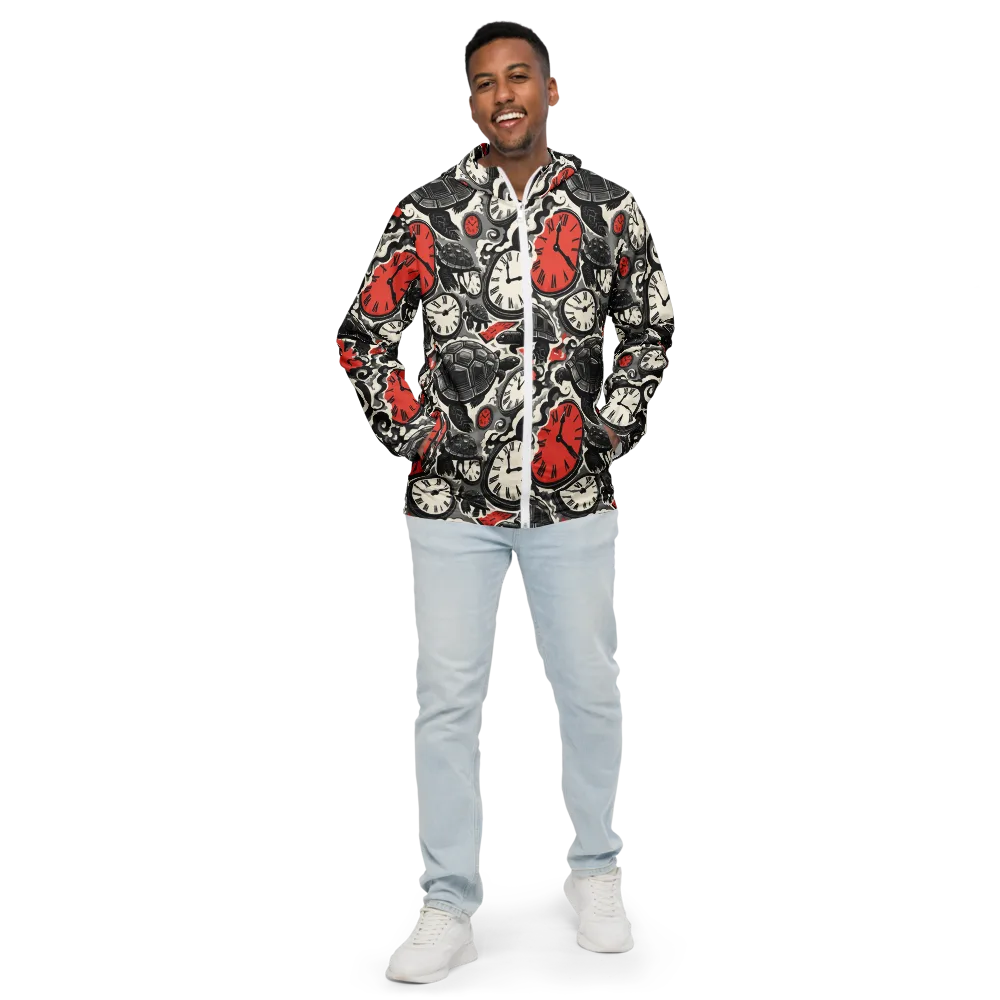 Red Hour Almanac on Men's Windbreaker — Front