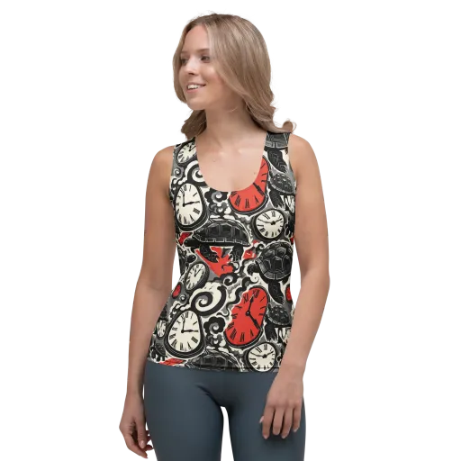 Red Hour Almanac on a Women's Tank Top