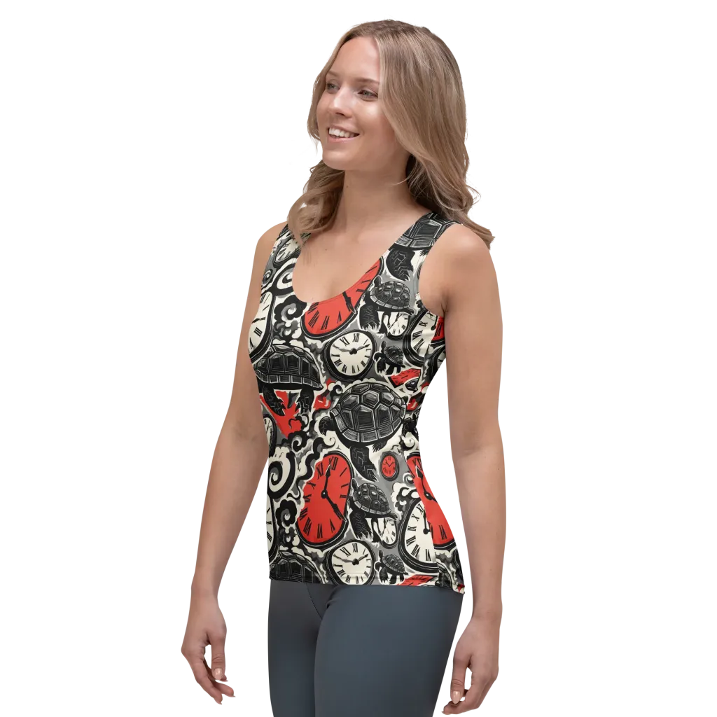 Red Hour Almanac on Women's Tank Top — Left Front