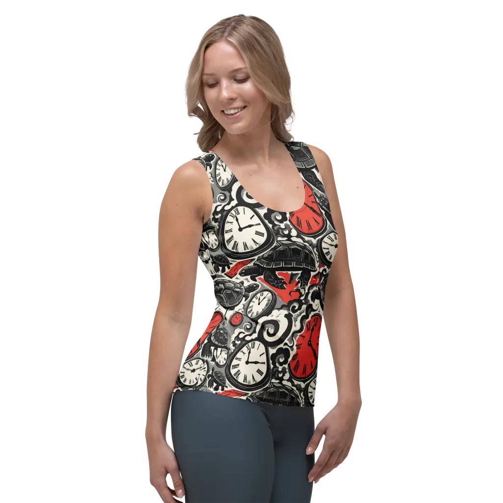 Red Hour Almanac on Women's Tank Top — Right Front