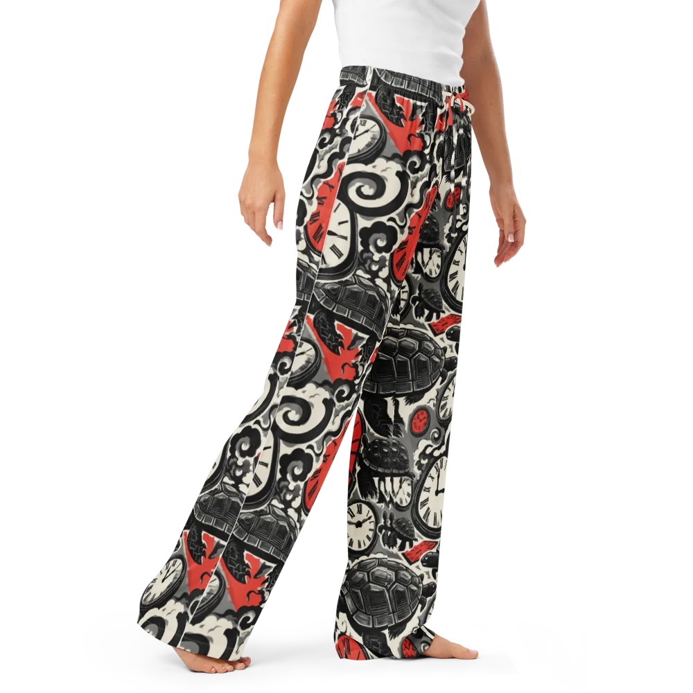 Red Hour Almanac on Women's Pajama Pants — Right Front