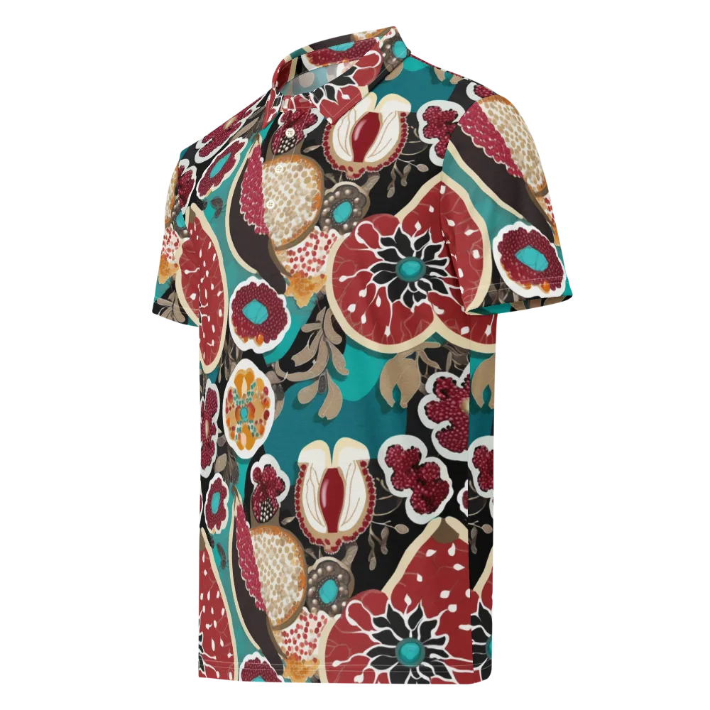 Garnet Garden on Men's Slim Fit Polo Shirt — Left Front
