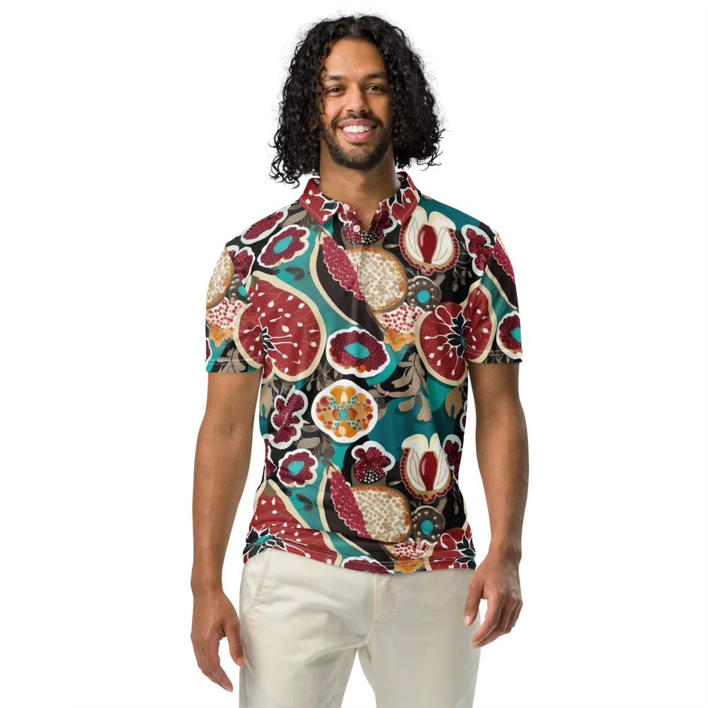 Garnet Garden on Men's Slim Fit Polo Shirt — Front
