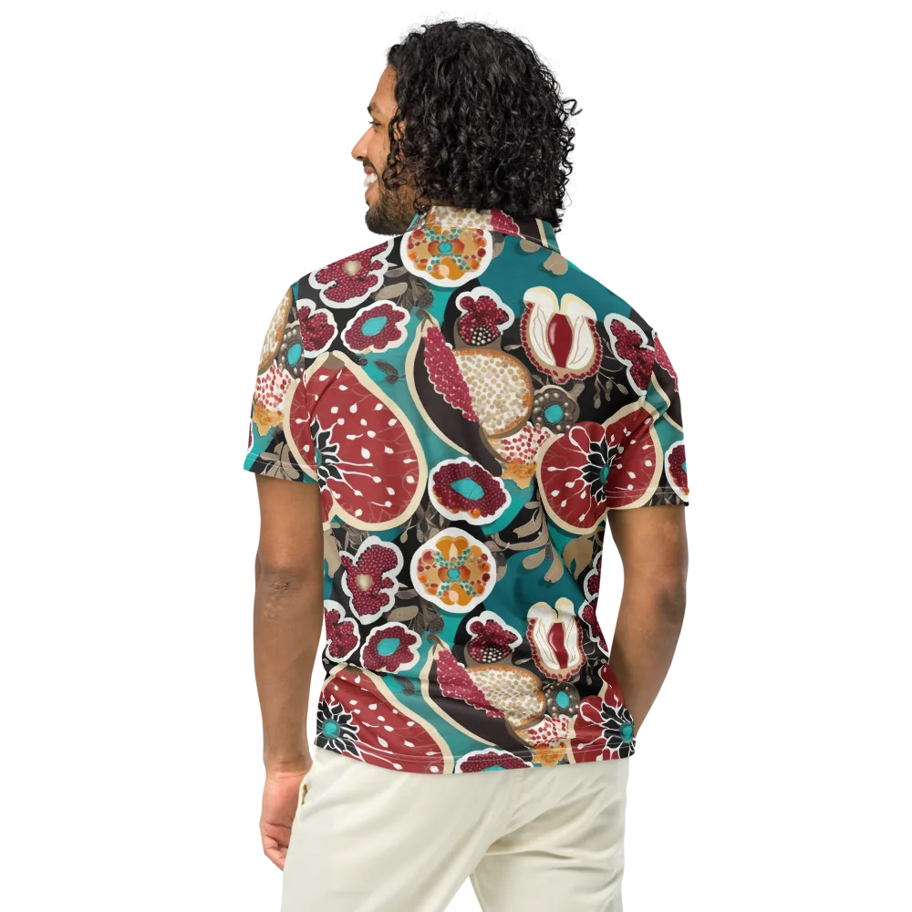 Garnet Garden on Men's Slim Fit Polo Shirt — Back