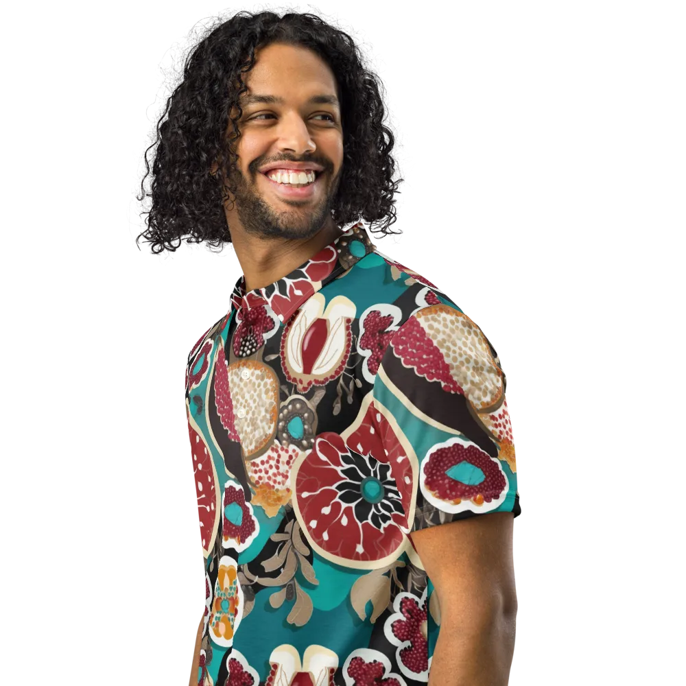 Garnet Garden on Men's Slim Fit Polo Shirt — Left Front