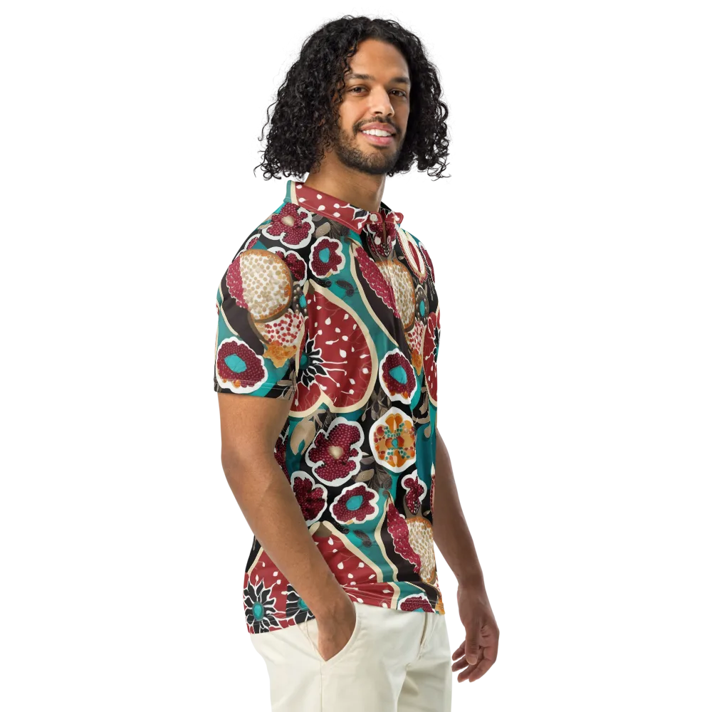 Garnet Garden on Men's Slim Fit Polo Shirt — Right Front