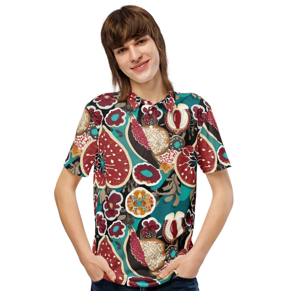 Garnet Garden on Men's Slim Fit Polo Shirt — Front