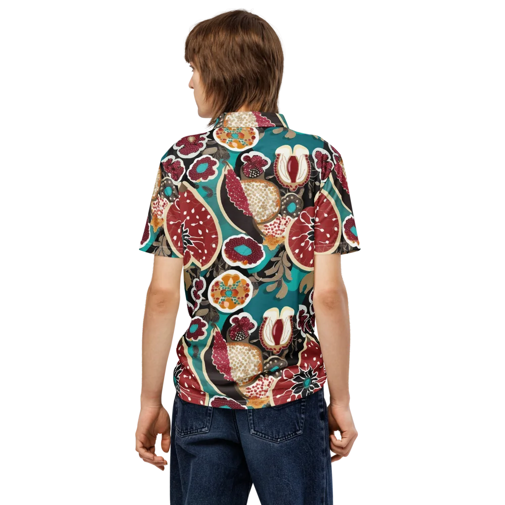 Garnet Garden on Men's Slim Fit Polo Shirt — Back