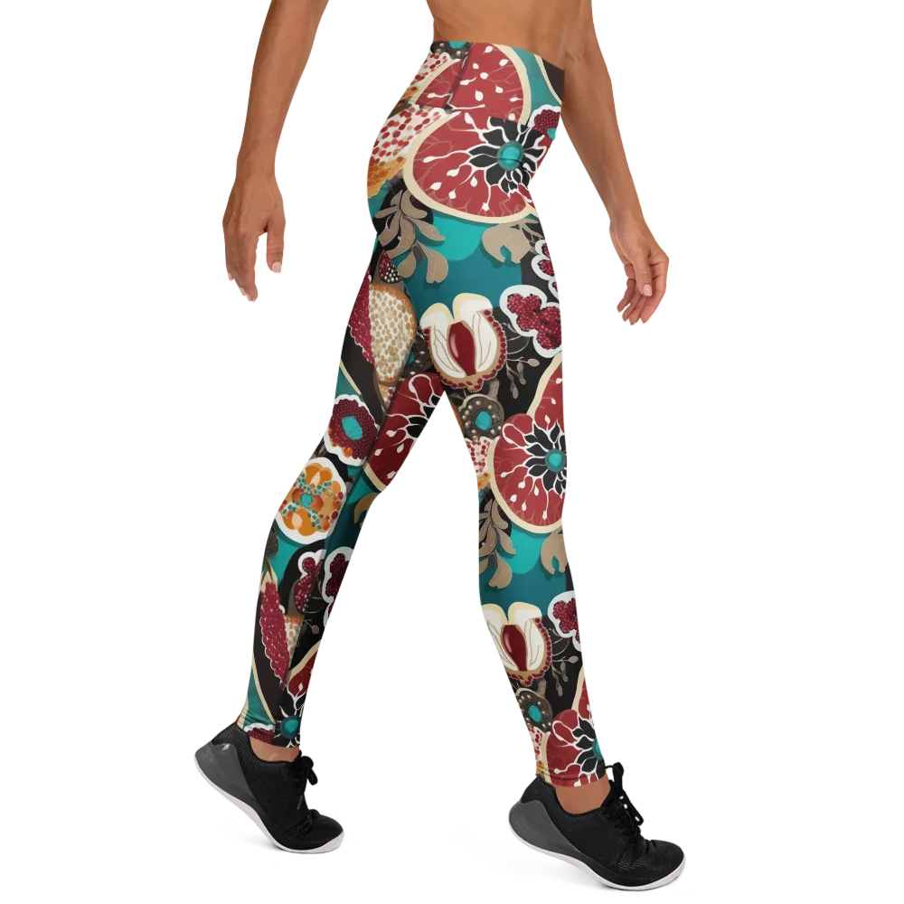 Garnet Garden on Yoga Leggings — Right