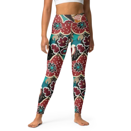 Garnet Garden on a Yoga Leggings