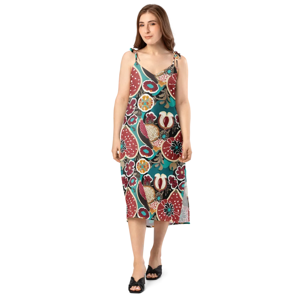 Garnet Garden on Slip Dress — Front