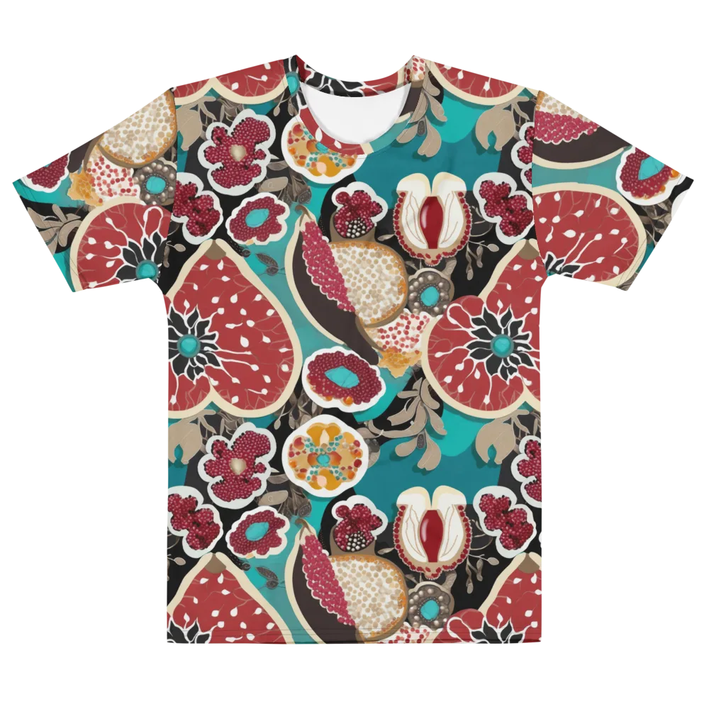 Garnet Garden on Men's Cotton Crew Neck T-Shirt — Front