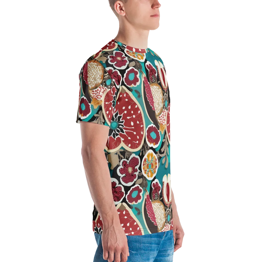 Garnet Garden on Men's Crew Neck T-Shirt — Right