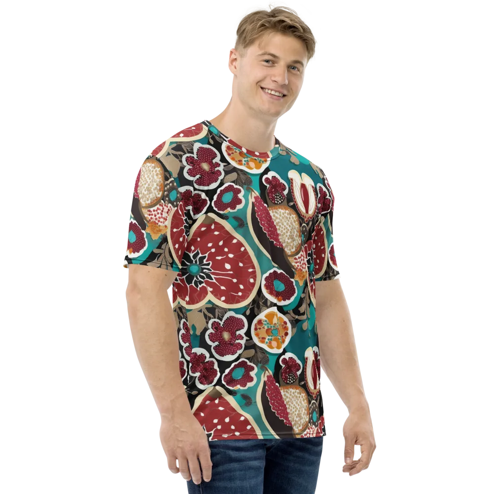 Garnet Garden on Men's Crew Neck T-Shirt — Right