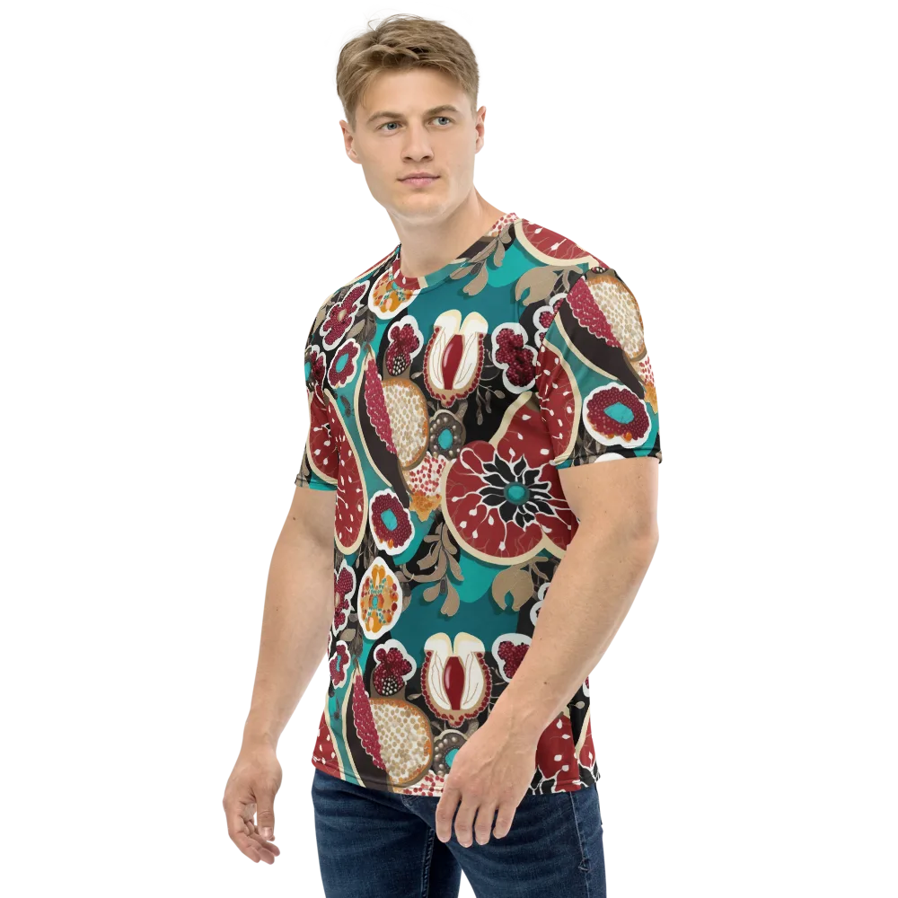 Garnet Garden on Men's Crew Neck T-Shirt — Left