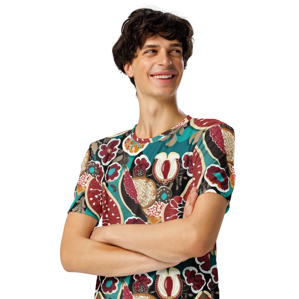 Garnet Garden on Men's Crew Neck T-Shirt — Left Front