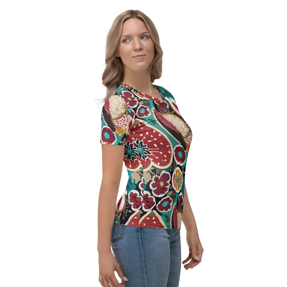 Garnet Garden on Women's Crew Neck T-Shirt — Right