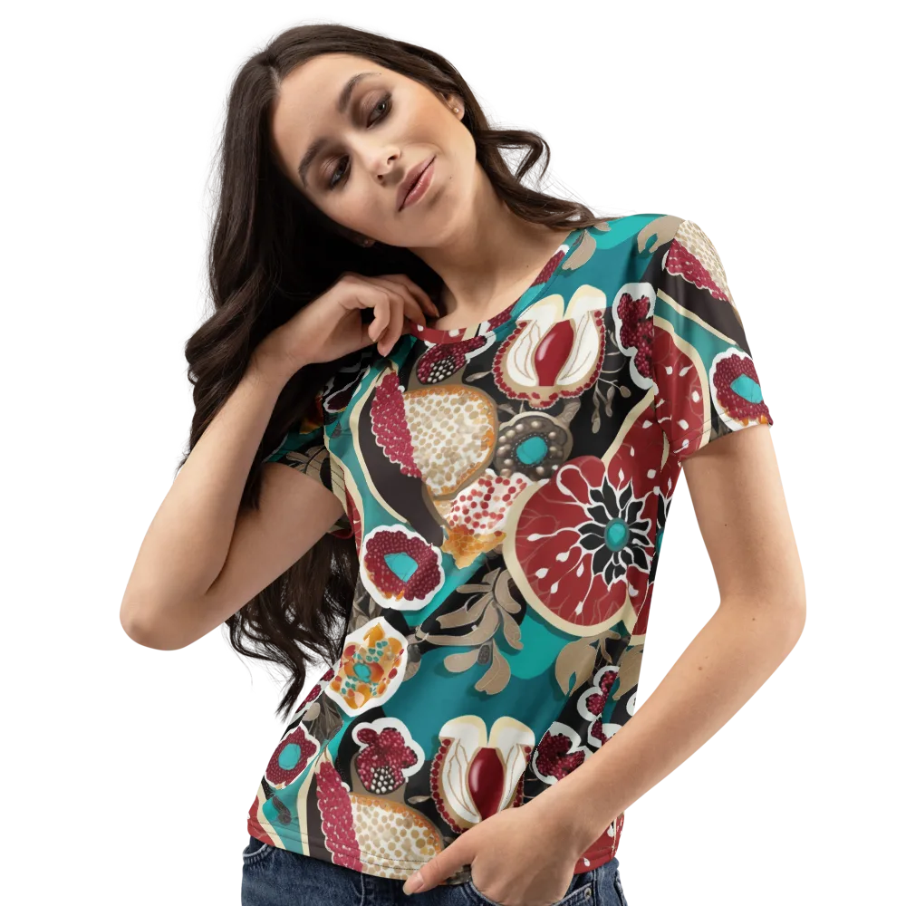 Garnet Garden on Women's Crew Neck T-Shirt — Left Front