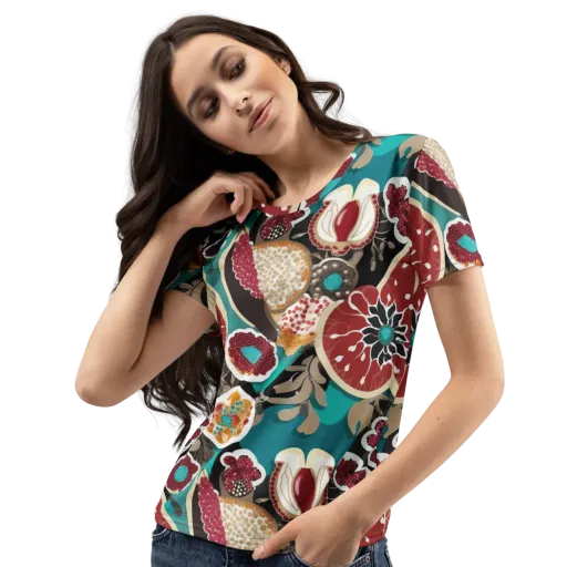 Garnet Garden on a Women's Crew Neck T-Shirt