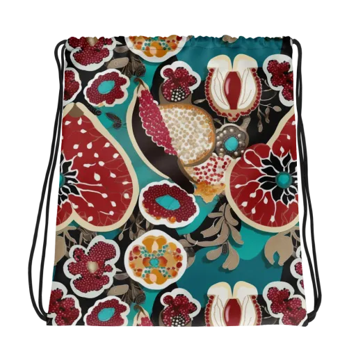 Garnet Garden on a Drawstring Bag